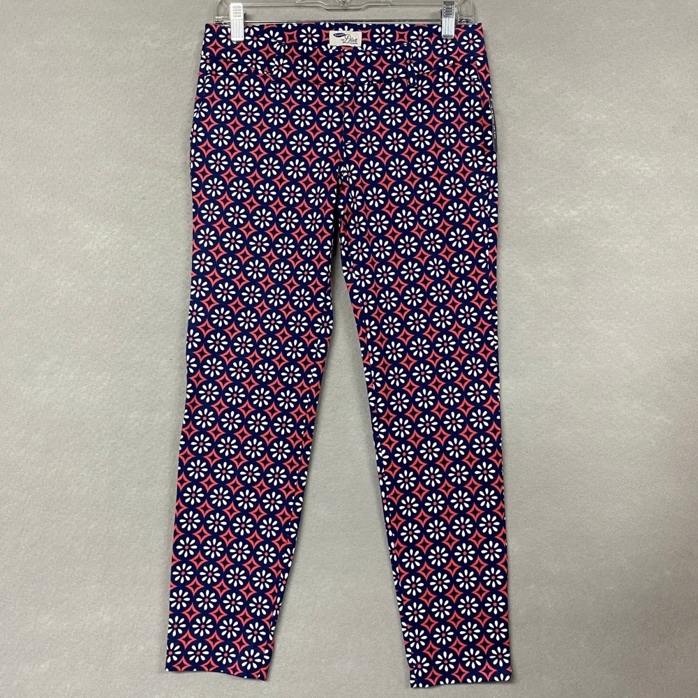 NWT Old Navy Pants Women's 4 Petite Floral Stretch Ankle Diva Daisy Retro Twee
